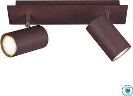 Trio Lighting Marley Διπλό Σποτ με Ντουί GU10 Καφέ