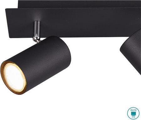 Trio Lighting Marley Διπλό Σποτ με Ντουί GU10 Μαύρο 802400232