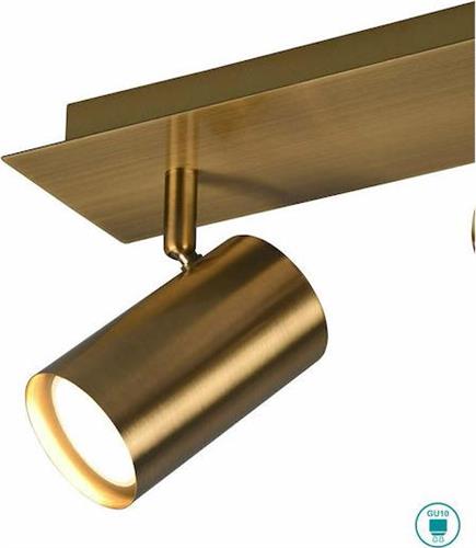 Trio Lighting Marley Διπλό Σποτ με Ντουί GU10 Χρυσό
