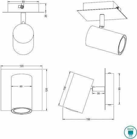 Trio Lighting Marley Μονό Σποτ με Ντουί GU10 Λευκό 802400101