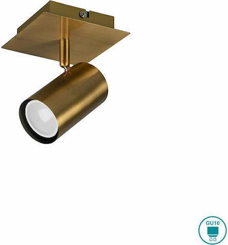 Trio Lighting Marley Μονό Σποτ με Ντουί GU10 Χρυσό