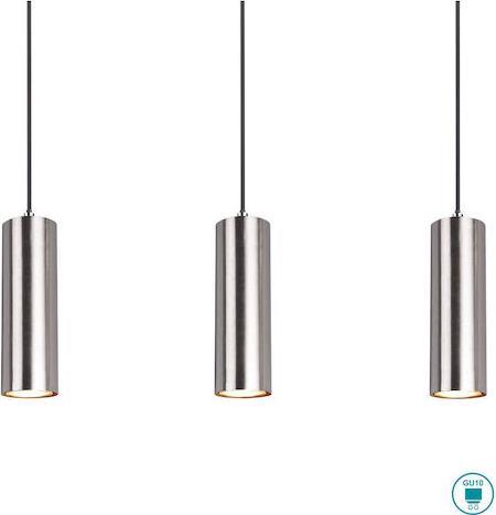 Trio Lighting Marley Μοντέρνο Κρεμαστό Φωτιστικό Πολύφωτο Ράγα με 4 Λαμπτήρες GU10 Ασημί
