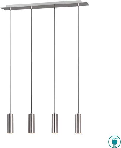 Trio Lighting Marley Μοντέρνο Κρεμαστό Φωτιστικό Πολύφωτο Ράγα με 4 Λαμπτήρες GU10 Ασημί