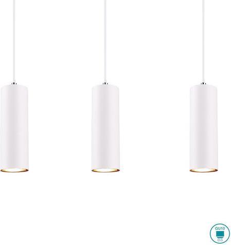 Trio Lighting Marley Μοντέρνο Κρεμαστό Φωτιστικό Πολύφωτο Ράγα με 4 Λαμπτήρες GU10 Λευκό
