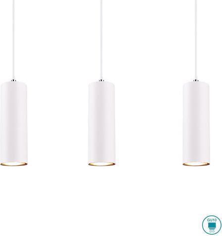 Trio Lighting Marley Μοντέρνο Κρεμαστό Φωτιστικό Πολύφωτο Ράγα με 4 Λαμπτήρες GU10 Λευκό