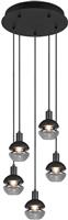 Trio Lighting Mela Μοντέρνο Κρεμαστό Φωτιστικό Πολύφωτο για 5 Λαμπτήρες E14 σε Μαύρο Χρώμα 313100532