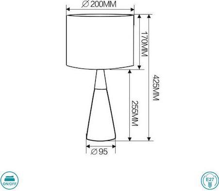 Trio Lighting Memphis Πορτατίφ με Μπεζ Καπέλο και Μαύρη Βάση R50339178