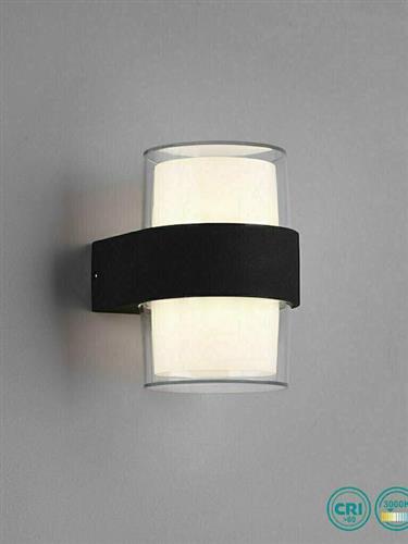 Trio Lighting Molina Στεγανή Επιτοίχια Πλαφονιέρα Εξωτερικού Χώρου με Ενσωματωμένο LED Μαύρο R22052142