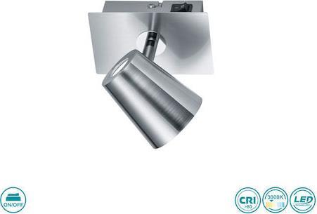 Trio Lighting Narcos Μονό Σποτ με Ενσωματωμένο LED και Θερμό Φως Ασημί