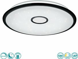 Trio Lighting Okinawa Μοντέρνα Μεταλλική Πλαφονιέρα Οροφής με Ενσωματωμένο LED Μαύρη 65cm