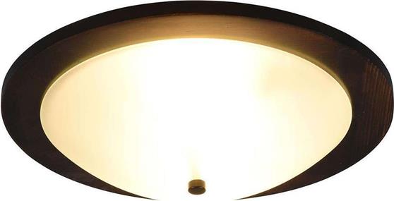 Trio Lighting Pali Μοντέρνα Ξύλινη Πλαφονιέρα Οροφής με Ντουί E27 σε Καφέ χρώμα 32cm 612600256