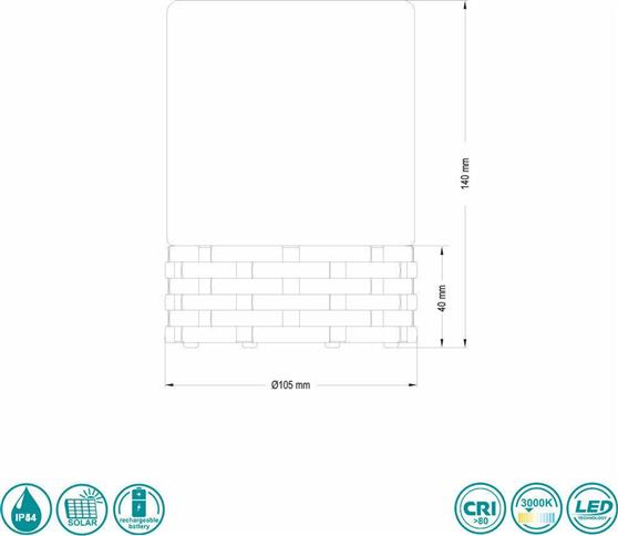 Trio Lighting Parral Ηλιακό Φωτιστικό Δαπέδου IP44 με Αισθητήρα Φωτός Πορτατίφ Λευκό-Μαύρο R55166132