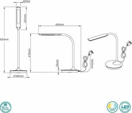Trio Lighting Polo Φωτιστικό Γραφείου LED με Εύκαμπτο Βραχίονα Λευκό