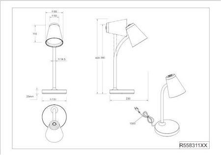 Trio Lighting Pongo LED Φωτιστικό Γραφείου σε Λευκό Χρώμα R55831101