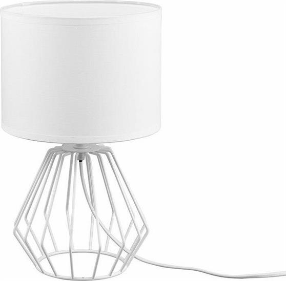 Trio Lighting Πορτατίφ με Λευκό Καπέλο και Λευκή Βάση R50931001
