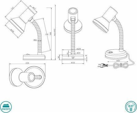Trio Lighting Pronto Φωτιστικό Γραφείου με Εύκαμπτο Βραχίονα Πολύχρωμο