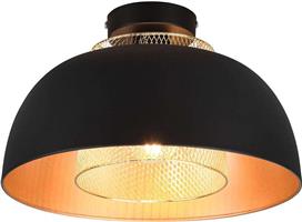 Trio Lighting Punch Vintage Μεταλλική Πλαφονιέρα Οροφής με Ντουί E27 σε Μαύρο χρώμα 35cm R60811032