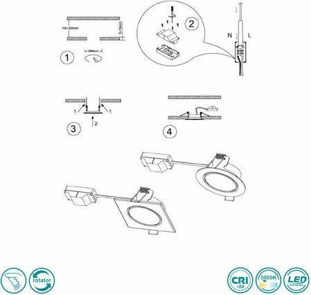 Trio Lighting Rila Στρογγυλό Μεταλλικό Χωνευτό Σποτ Λευκό
