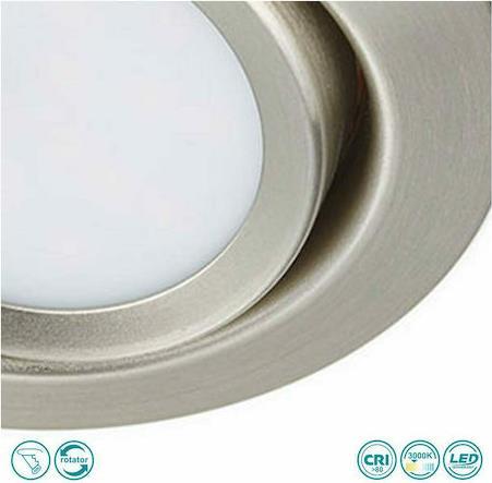 Trio Lighting Rila Στρογγυλό Μεταλλικό Χωνευτό Σποτ με Ενσωματωμένο LED και Θερμό Λευκό Φως Ασημί 3x8cm 650310107