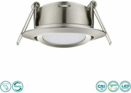 Trio Lighting Rila Στρογγυλό Μεταλλικό Χωνευτό Σποτ με Ενσωματωμένο LED και Θερμό Λευκό Φως Ασημί 3x8cm 650310107