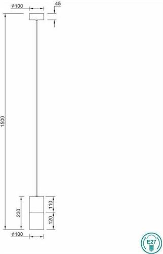 Trio Lighting Robin Μοντέρνο Κρεμαστό Φωτιστικό Μονόφωτο με Ντουί E27 Χρυσό