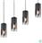 Trio Lighting Robin Μοντέρνο Κρεμαστό Φωτιστικό Πολύφωτο Ράγα με 4 Λαμπτήρες E27 Μαύρο