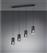 Trio Lighting Robin Μοντέρνο Κρεμαστό Φωτιστικό Πολύφωτο Ράγα με 4 Λαμπτήρες E27 Μαύρο