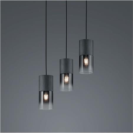 Trio Lighting Robin Μοντέρνο Κρεμαστό Φωτιστικό Τρίφωτο με Ντουί E27 Μαύρο