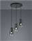 Trio Lighting Robin Μοντέρνο Κρεμαστό Φωτιστικό Τρίφωτο με Ντουί E27 Μαύρο