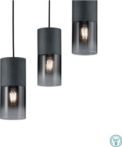 Trio Lighting Robin Μοντέρνο Κρεμαστό Φωτιστικό Τρίφωτο με Ντουί E27 Μαύρο