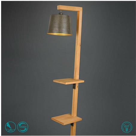 Trio Lighting Rodrigo Μοντέρνο Φωτιστικό Δαπέδου με Ντουί για Λαμπτήρα E27 Μπεζ Υ165xΜ24cm