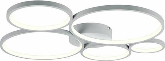 Trio Lighting Rondo Μοντέρνα Μεταλλική Πλαφονιέρα Οροφής με Ενσωματωμένο LED Ασημί 59cm