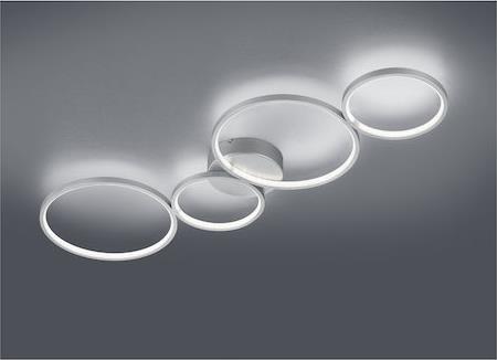 Trio Lighting Rondo Μοντέρνα Μεταλλική Πλαφονιέρα Οροφής με Ενσωματωμένο LED Ασημί 97cm
