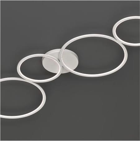 Trio Lighting Rondo Μοντέρνα Μεταλλική Πλαφονιέρα Οροφής με Ενσωματωμένο LED Λευκή 110cm