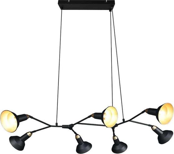 Trio Lighting Roxie Μοντέρνο Κρεμαστό Φωτιστικό Πολύφωτο Ράγα για 7 Λαμπτήρες E14 σε Μαύρο Χρώμα 311900732