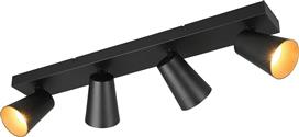 Trio Lighting Sharp Σποτ με 4 Φώτα σε Μαύρο Χρώμα 817100432