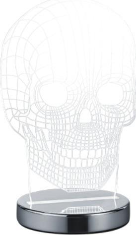 Trio Lighting Skull Διακοσμητικό Φωτιστικό 3D Illusion LED Ασημί R52461106
