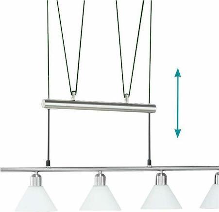 Trio Lighting Stamina Μοντέρνο Κρεμαστό Φωτιστικό Πολύφωτο Ράγα με 5 Λαμπτήρες E14 Λευκό