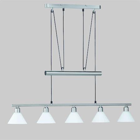 Trio Lighting Stamina Μοντέρνο Κρεμαστό Φωτιστικό Πολύφωτο Ράγα με 5 Λαμπτήρες E14 Λευκό