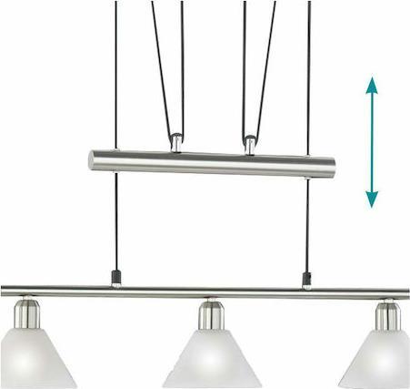 Trio Lighting Stamina Μοντέρνο Κρεμαστό Φωτιστικό Τρίφωτο Ράγα με Ντουί E14 Λευκό