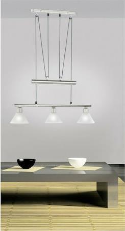 Trio Lighting Stamina Μοντέρνο Κρεμαστό Φωτιστικό Τρίφωτο Ράγα με Ντουί E14 Λευκό