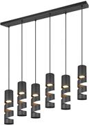 Trio Lighting Stream Κρεμαστό Φωτιστικό Μαύρο για 6 Λαμπτήρες GU10 100x9x150cm 364000632