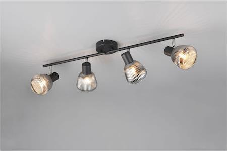 Trio Lighting Tarifa Σποτ με 4 Φώτα και με Ντουί E14 σε Μαύρο Χρώμα 862800432