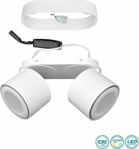 Trio Lighting Taurus Διπλό Σποτ με Ενσωματωμένο LED και Θερμό Φως Λευκό