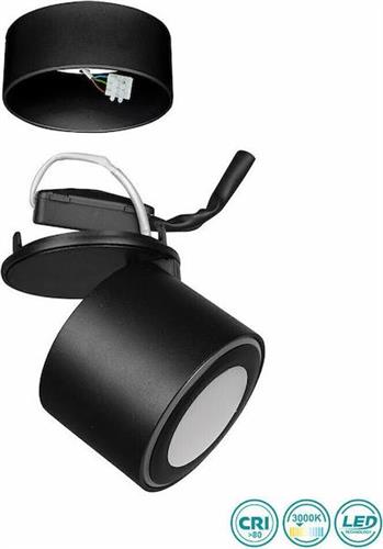 Trio Lighting Taurus Μονό Σποτ με Ενσωματωμένο LED και Θερμό Φως Μαύρο