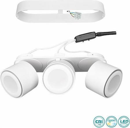Trio Lighting Taurus Τριπλό Σποτ με Ενσωματωμένο LED και Θερμό Φως Λευκό