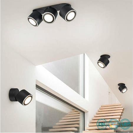 Trio Lighting Taurus Τριπλό Σποτ με Ενσωματωμένο LED και Θερμό Φως Μαύρο