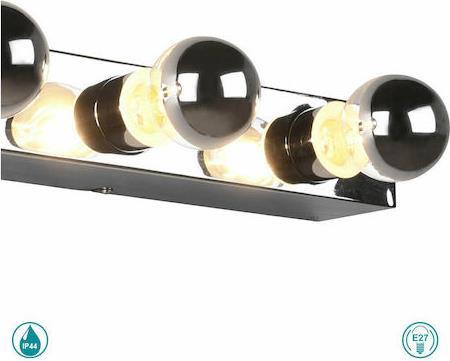 Trio Lighting Theatro Μοντέρνο Φωτιστικό Τοίχου με Ντουί E27 Ασημί M55cm