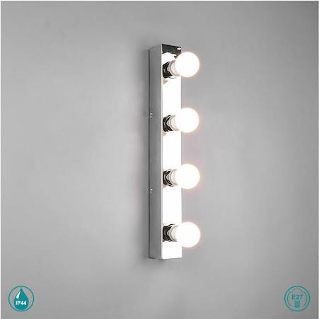 Trio Lighting Theatro Μοντέρνο Φωτιστικό Τοίχου με Ντουί E27 Ασημί M55cm