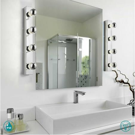Trio Lighting Theatro Μοντέρνο Φωτιστικό Τοίχου με Ντουί E27 Ασημί M55cm